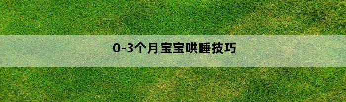 0-3个月宝宝哄睡技巧