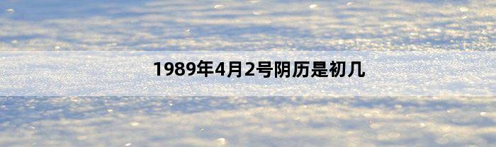 1989年4月2号阴历是初几