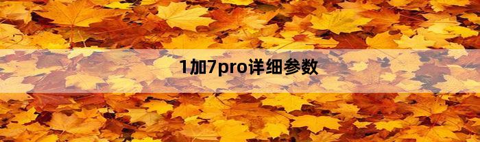 1加7pro详细参数