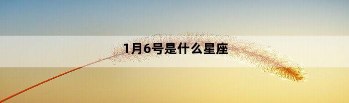 1月6号是什么星座