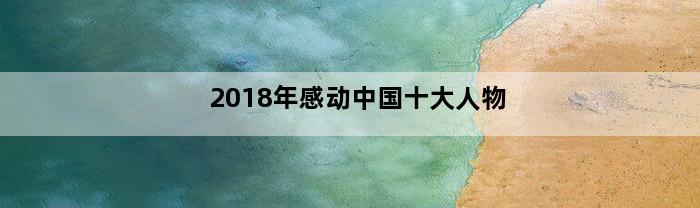 2018年感动中国十大人物