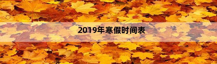 2019年寒假时间表