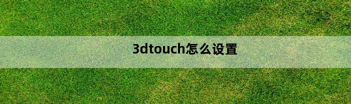 3dtouch怎么设置