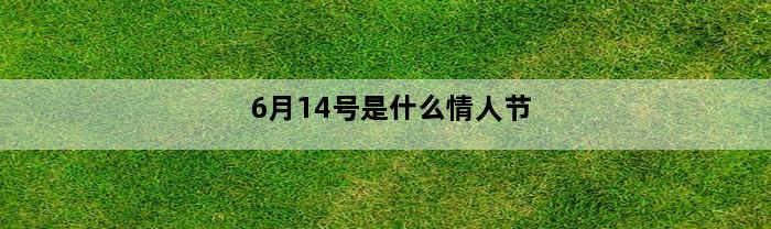 6月14号是什么情人节