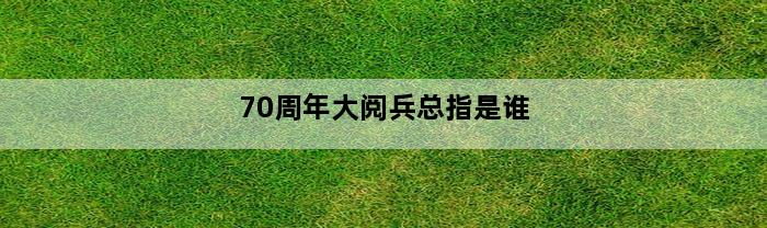 70周年大阅兵总指是谁