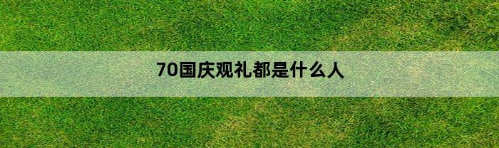 70国庆观礼都是什么人