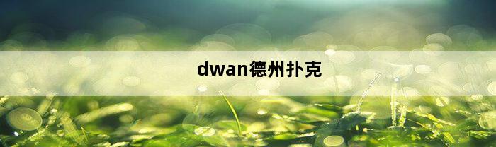 dwan德州扑克