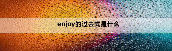 enjoy的过去式是什么