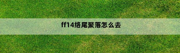 ff14络尾聚落怎么去