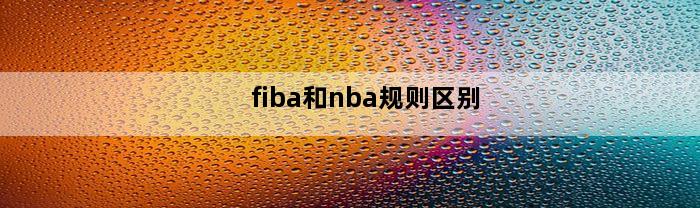 fiba和nba规则区别