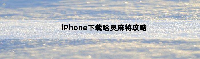 iPhone下载哈灵麻将攻略