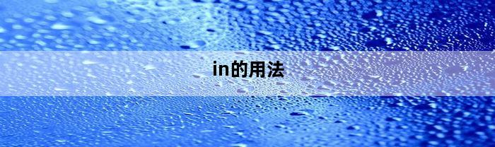 in的用法