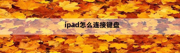 ipad怎么连接键盘