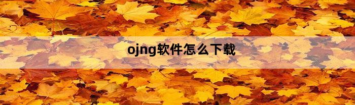 ojng软件怎么下载