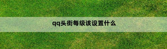 qq头街每级该设置什么