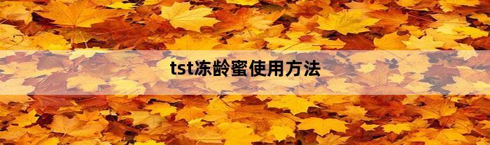 tst冻龄蜜使用方法