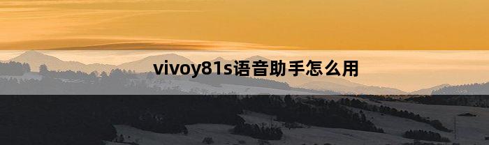 vivoy81s语音助手怎么用