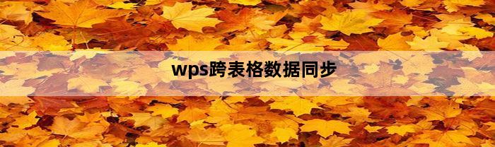 wps跨表格数据同步