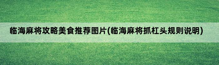 临海麻将攻略美食推荐图片(临海麻将抓杠头规则说明)