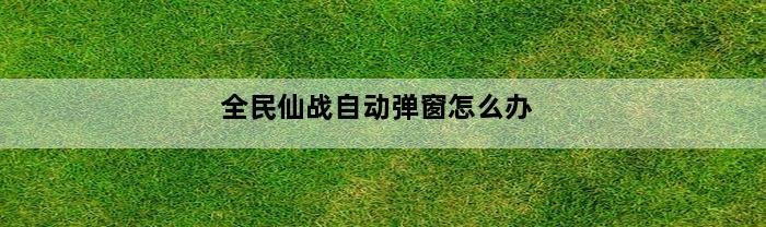 全民仙战自动弹窗怎么办