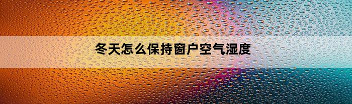 冬天怎么保持窗户空气湿度