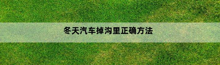 冬天汽车掉沟里正确方法