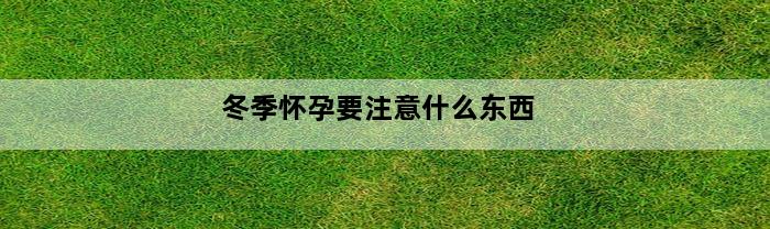 冬季怀孕要注意什么东西