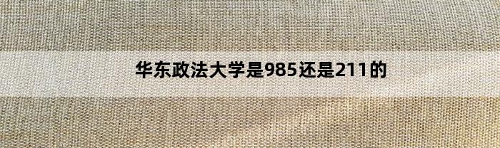 华东政法大学是985还是211的