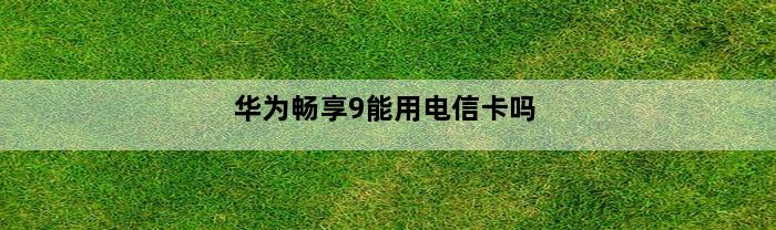 华为畅享9能用电信卡吗