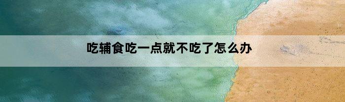 吃辅食吃一点就不吃了怎么办