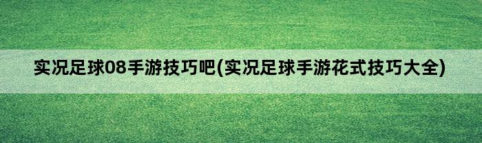 实况足球08手游技巧吧(实况足球手游花式技巧大全)