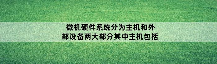 微机硬件系统分为主机和外部设备两大部分其中主机包括