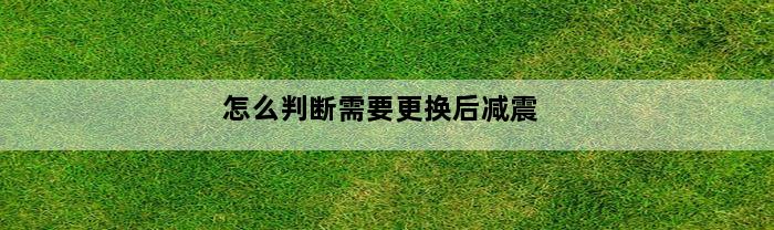 怎么判断需要更换后减震