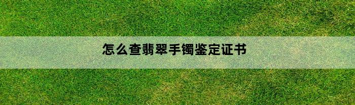 怎么查翡翠手镯鉴定证书