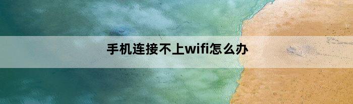 手机连接不上wifi怎么办