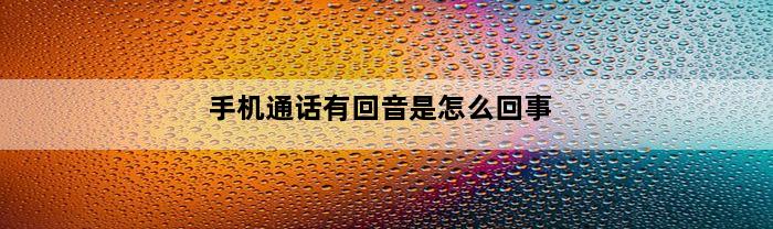 手机通话有回音是怎么回事