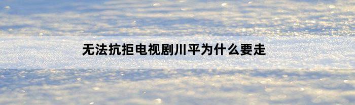 无法抗拒电视剧川平为什么要走