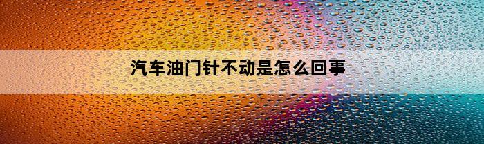 汽车油门针不动是怎么回事