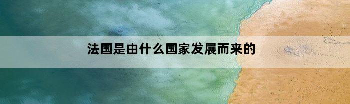 法国是由什么国家发展而来的