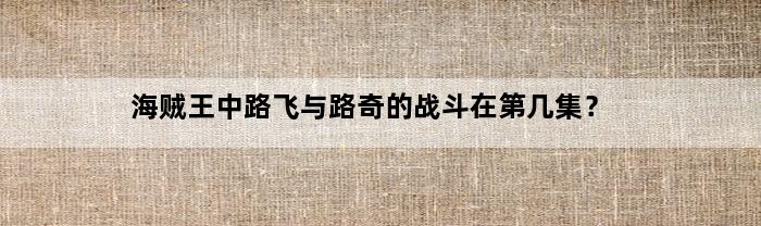 海贼王中路飞与路奇的战斗在第几集？