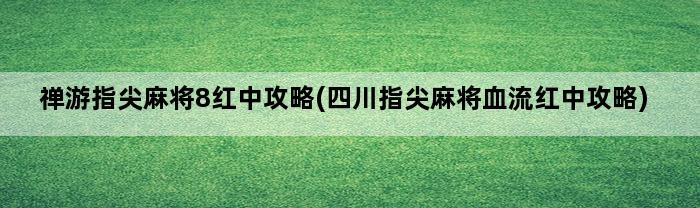 禅游指尖麻将8红中攻略(四川指尖麻将血流红中攻略)