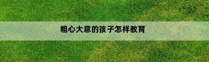 粗心大意的孩子怎样教育