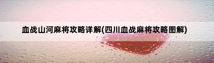 血战山河麻将攻略详解(四川血战麻将攻略图解)