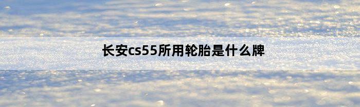 长安cs55所用轮胎是什么牌