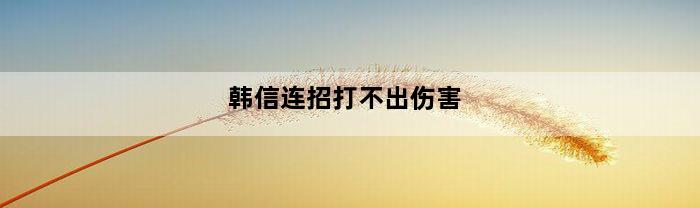 韩信连招打不出伤害