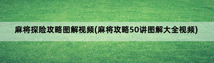 麻将探险攻略图解视频(麻将攻略50讲图解大全视频)